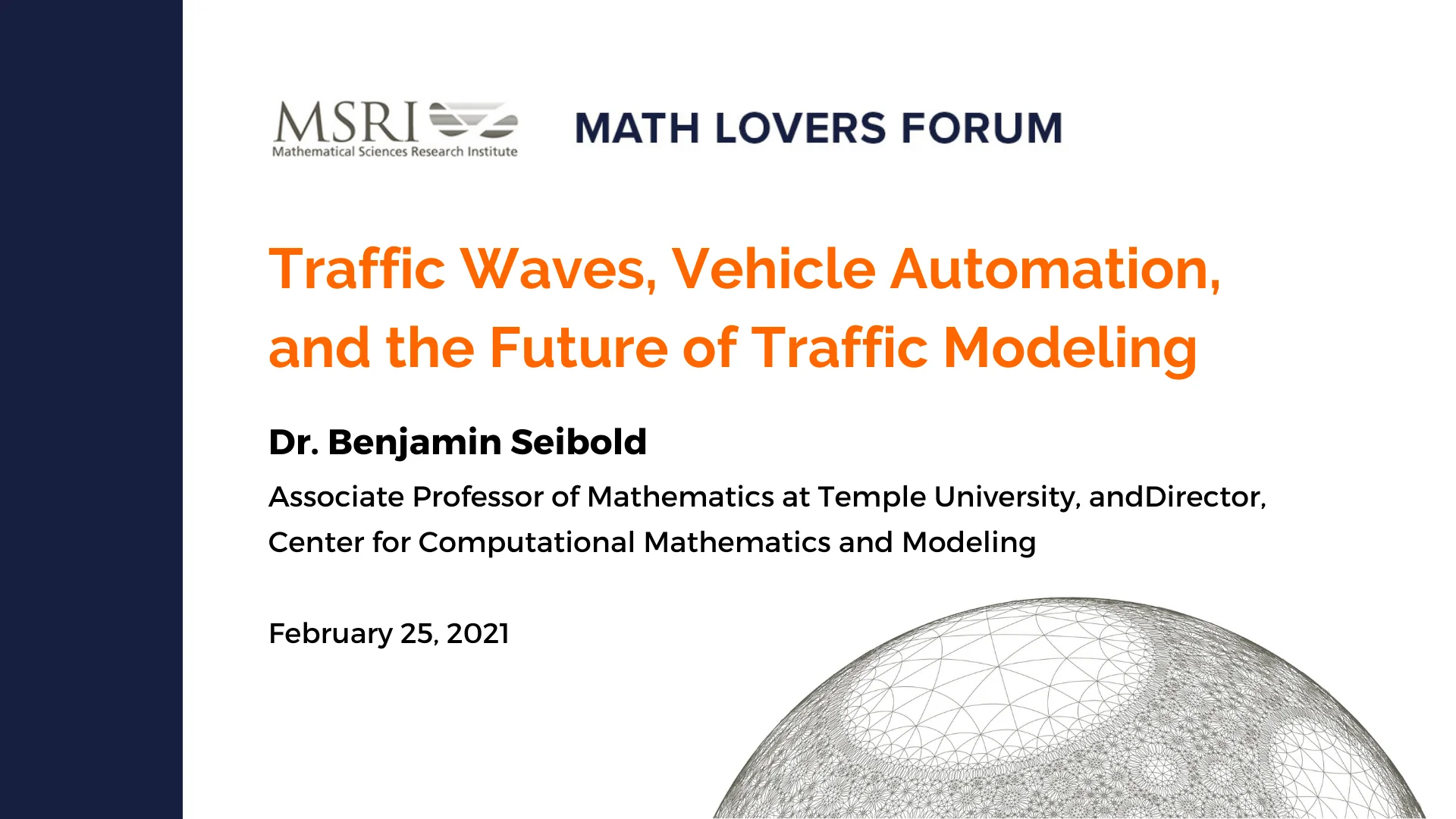 Benjamin Seibold: Traffic Waves, Vehicle Automation, and the 