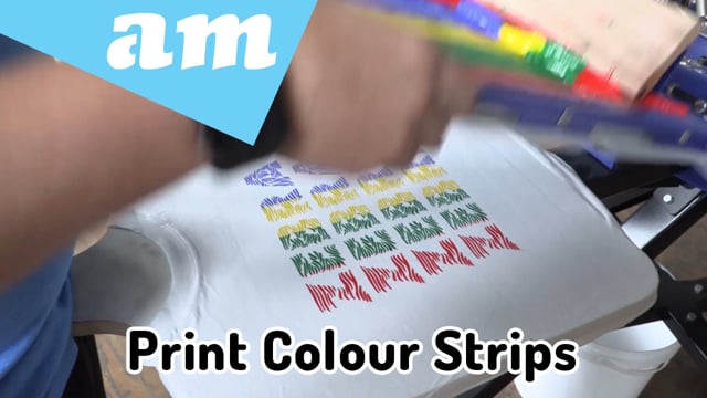 Screen Print Multi-Colour Strips on T-Shirt by Using Vinyl as Screen Pattern Cut on Vinyl Cutter