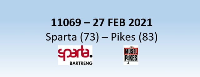 N1H 11069 Sparta Bertrange (73) - Musel Pikes (83) 27/02/2021