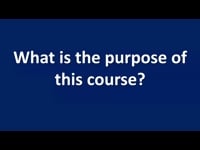 Purpose of this Course