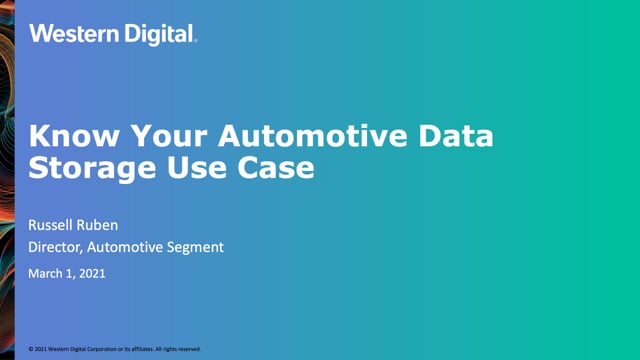 Know your automotive data storage use case