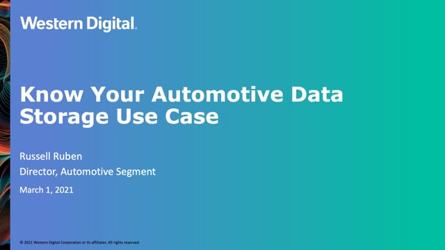 Know your automotive data storage use case