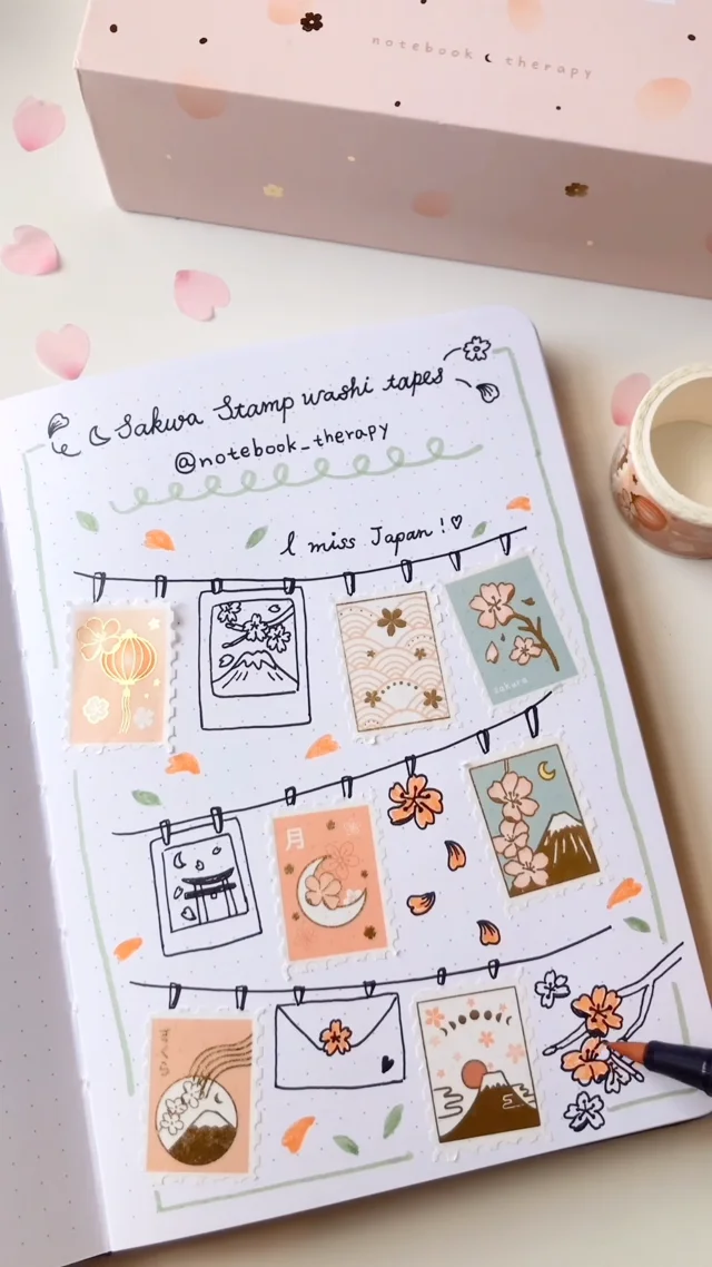 Notebook Therapy on X: The peachy colours in this corner spread