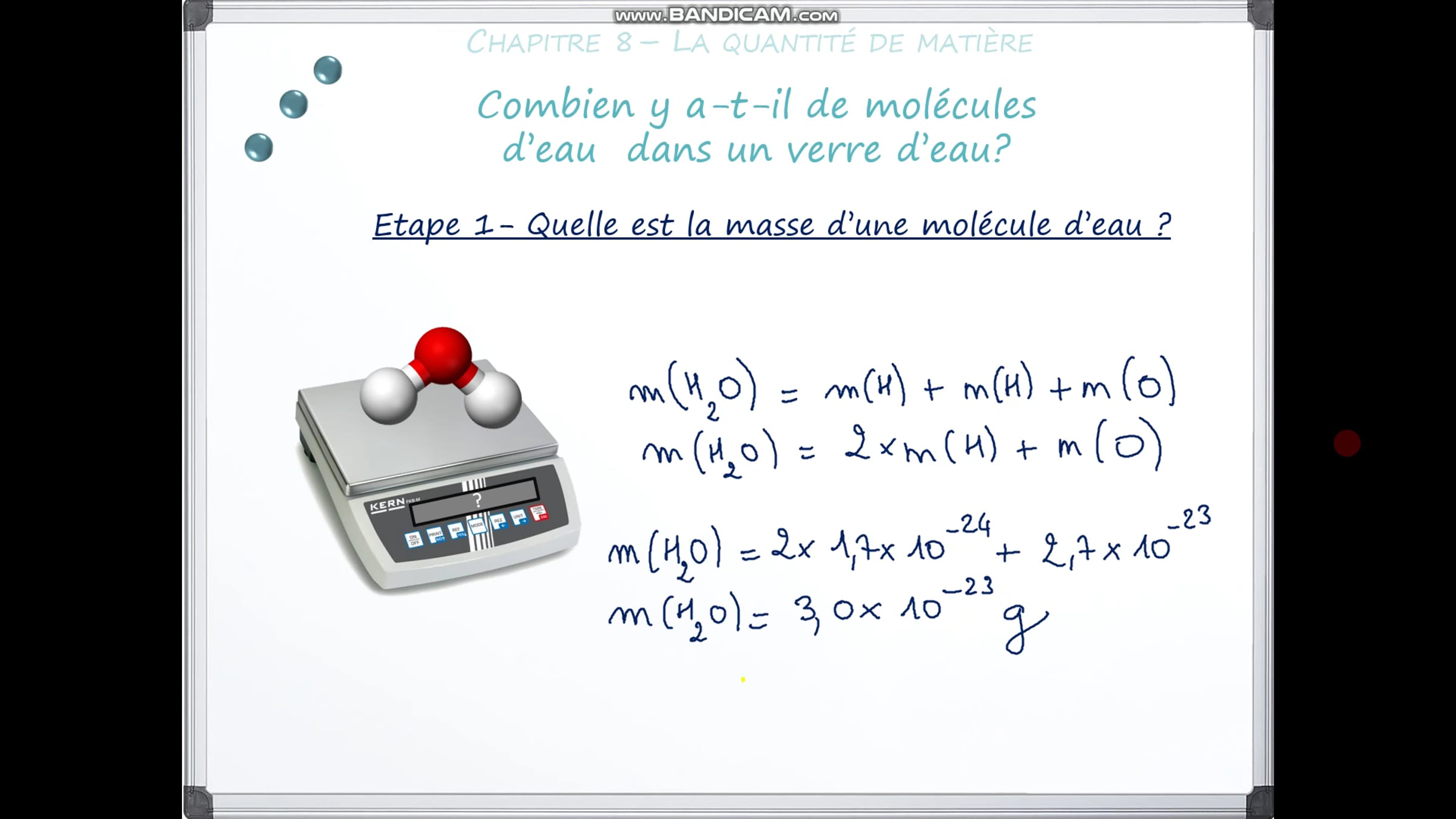 Calculer un nombre de molécules