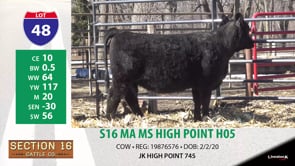 Lot #48 - S16 MA MS HIGH POINT H05