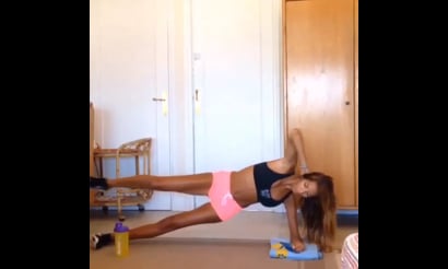 Plank Hip Dips, Side Knee To Elbow Plank, Crunch With Knees to Chest