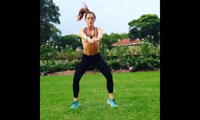 Jump Squat Variation, Jumping Lunges, Squats, Side Lunge with Kick