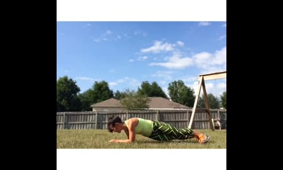 Pushups with Jumps, Reverse Pushups with Forward Leg Lifts, Downward Facing Dog, Jumps, Plank Jumps, Elbow Plank Variation