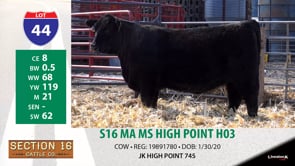 Lot #44 - S16 MA MS HIGH POINT H03