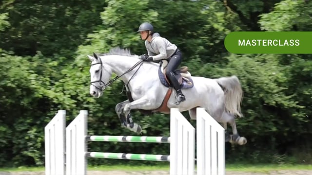 Training to jump a course with Meredith Michaels Beerbaum