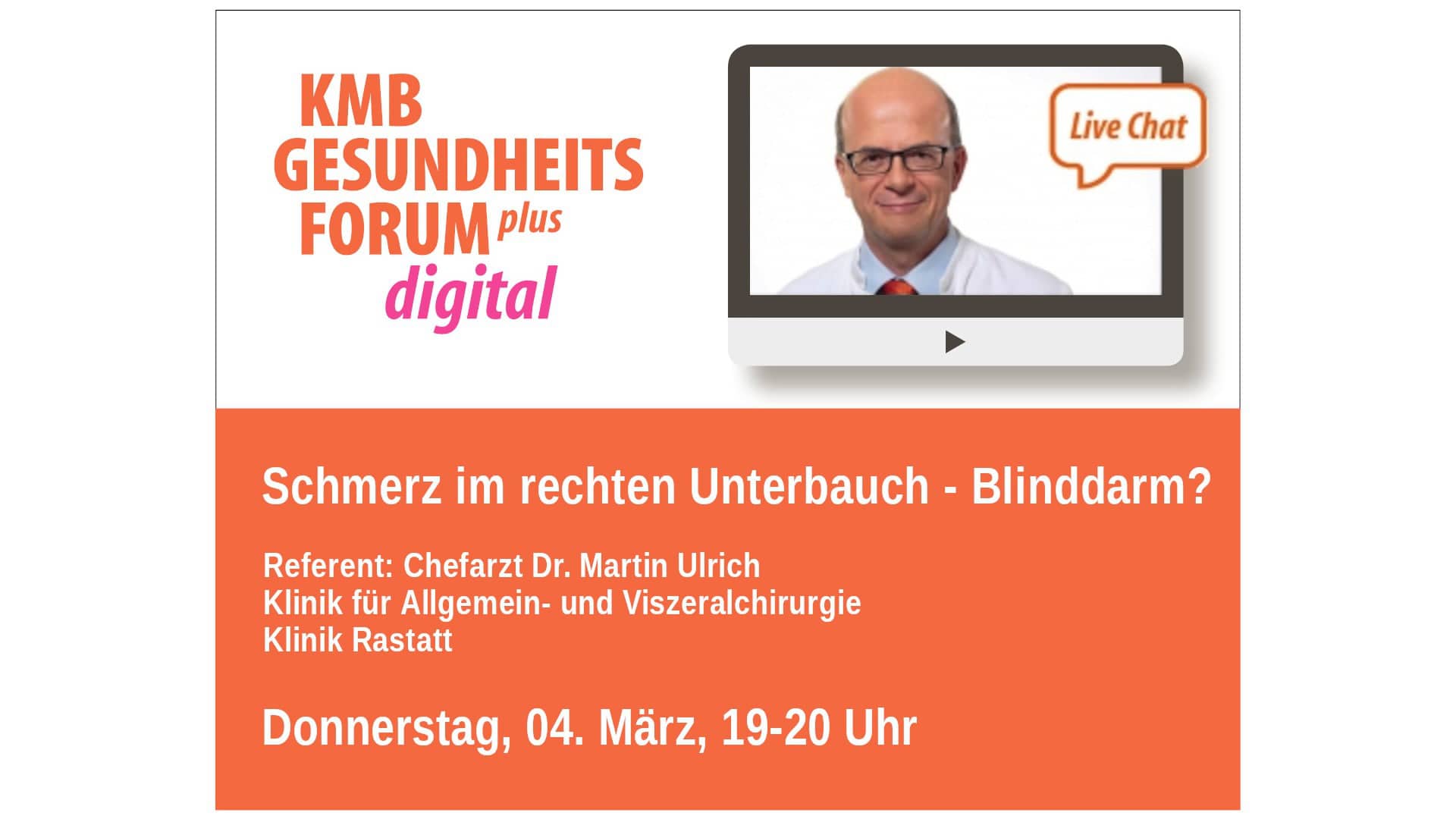 KMB-Gesundheitsforum | Schmerz im rechten Unterbauch - Blinddarm? | 03/ ...