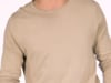 Native Spirit - Eco-friendly men's raw edge collar round neck jumper (Wet Sand)