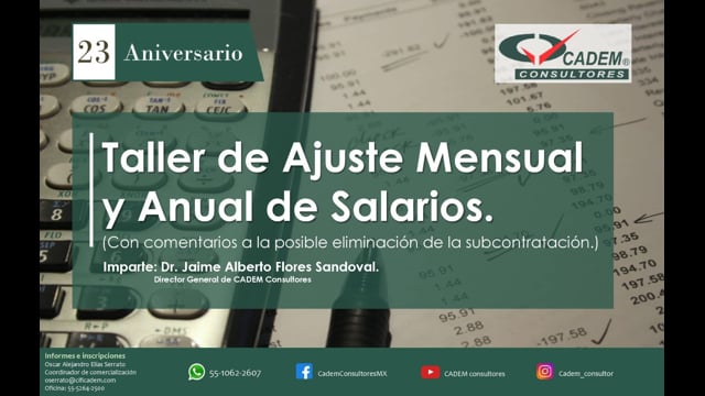 TALLER AJUSTE MENSUAL Y ANUAL DE SUELDOS Y SALARIOS