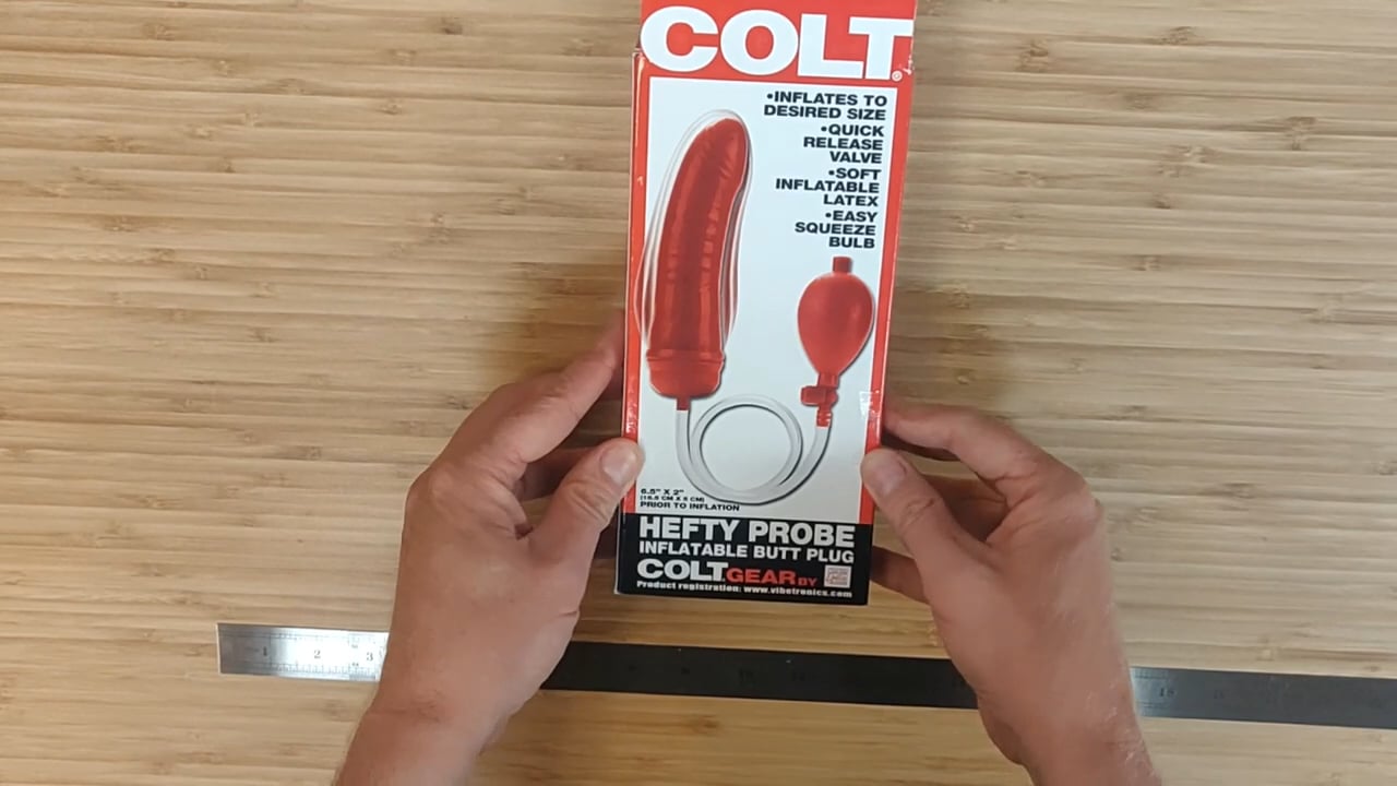 COLT Hefty Probe Inflatable Butt Plug - Red Inflatable Dildo PlayBlue Demo