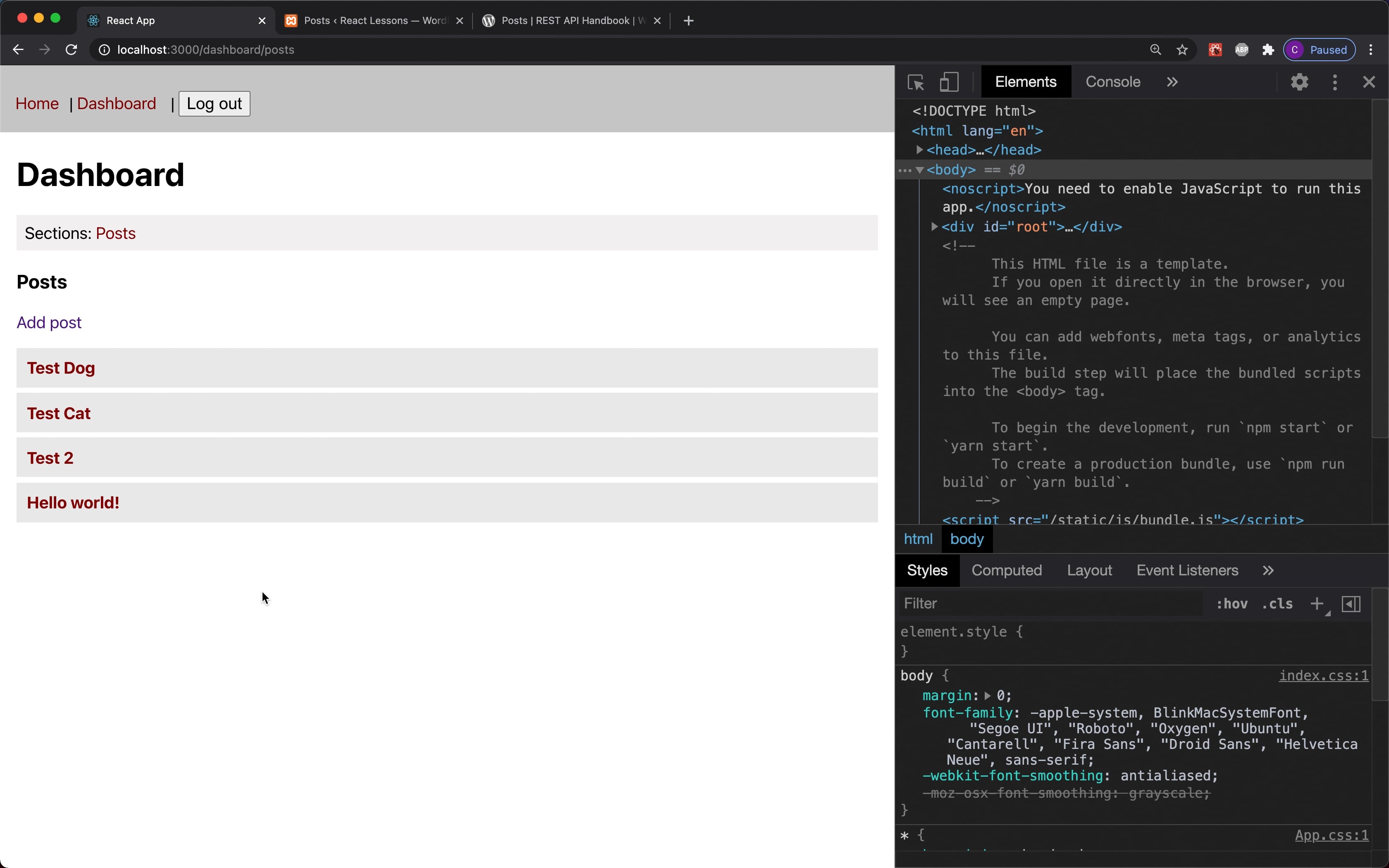 Create CRUD - Part 10 - Creating a list of posts on Vimeo