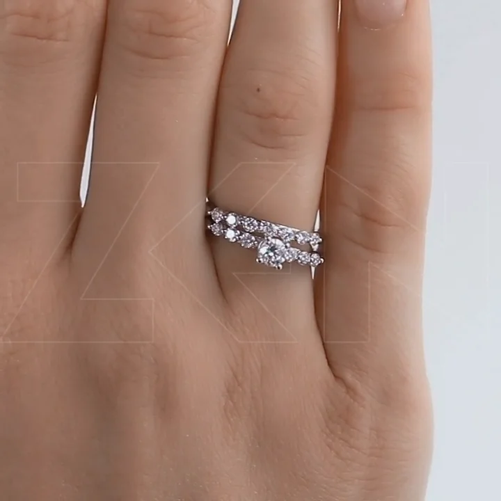 Diamond King② 2本 Previously Owned Ring 2-5/8 ct tw Diamonds 14K White Gold