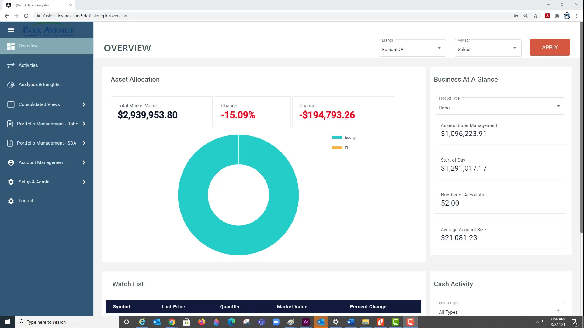 Advisor Workstation on Vimeo