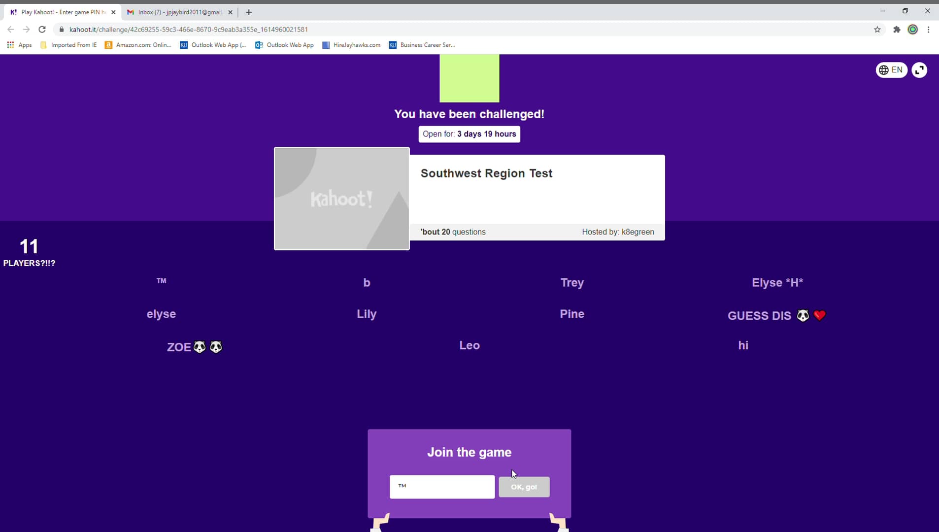 Play Kahoot! Enter game PIN here! Google Chrome 20210308 160131