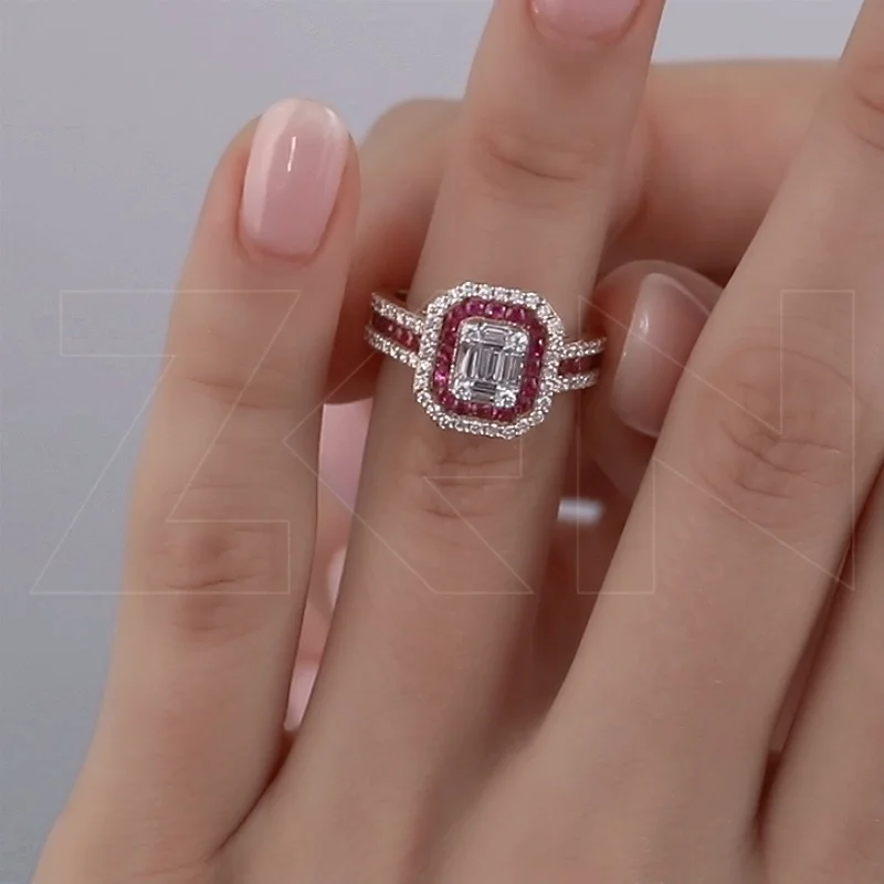 1.30 ct Ruby Baguette Ring - 3000847294 / ZEN Diamond - US