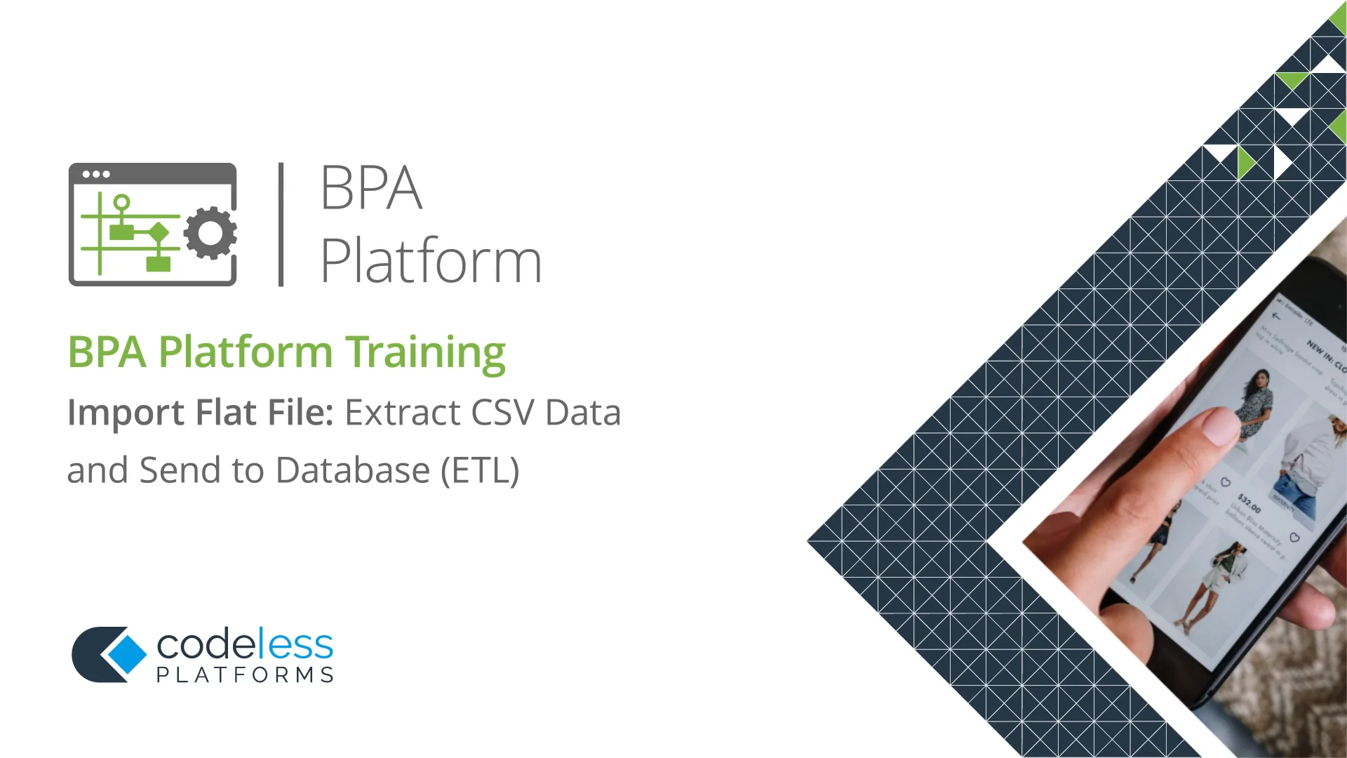 BPA Platform Training - Import Flat File: Extract CSV Data and Send to  Database (ETL) on Vimeo