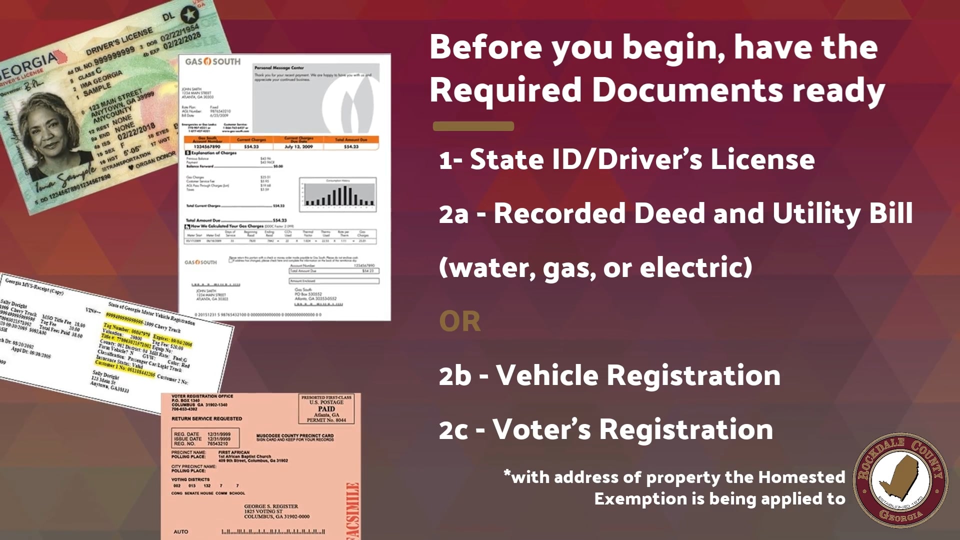 Rockdale County Board of Assessors Online Homestead Exemption Form on