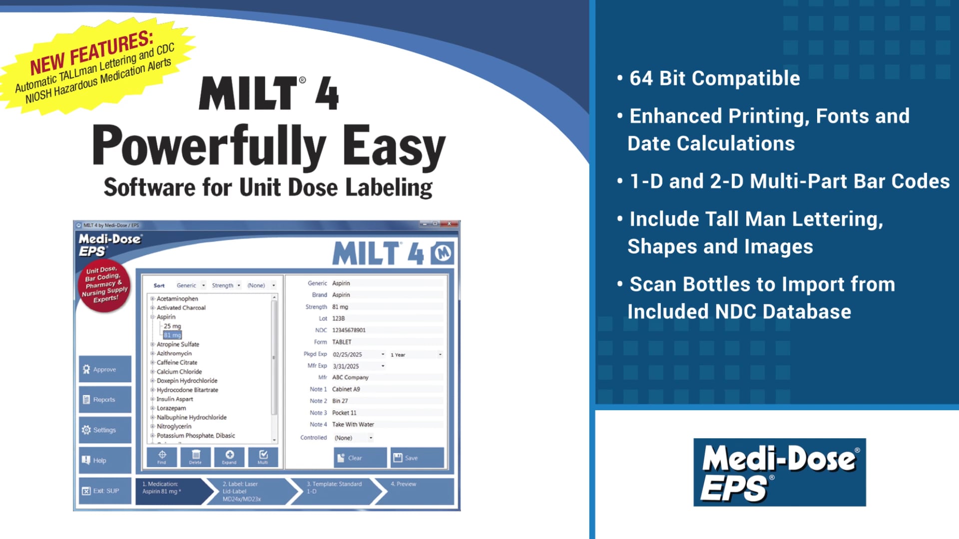 Barcoding MediDose MILT 4 Powerfully Easy Software For Unit Dose