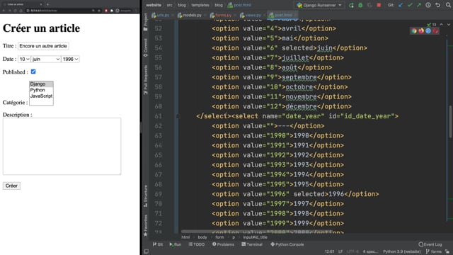 Pourquoi utiliser les formulaires Django ?