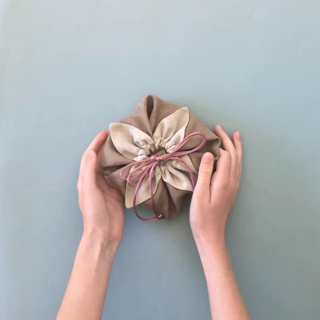 Beautiful linen cosmetic pouch - Petite Posie from threadandwhisk