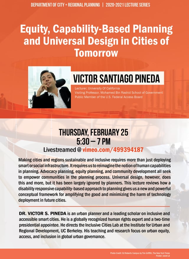 DCRP Lecture Series: Equity, Capability-Based Planning and Universal Design in Cities of Tomorrow