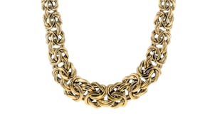 18kt Yellow Gold Graduated Byzantine Necklace