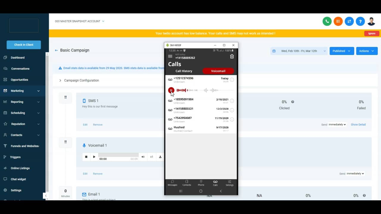 Wr how to set up a voicemail drop inside a campaign on vimeo