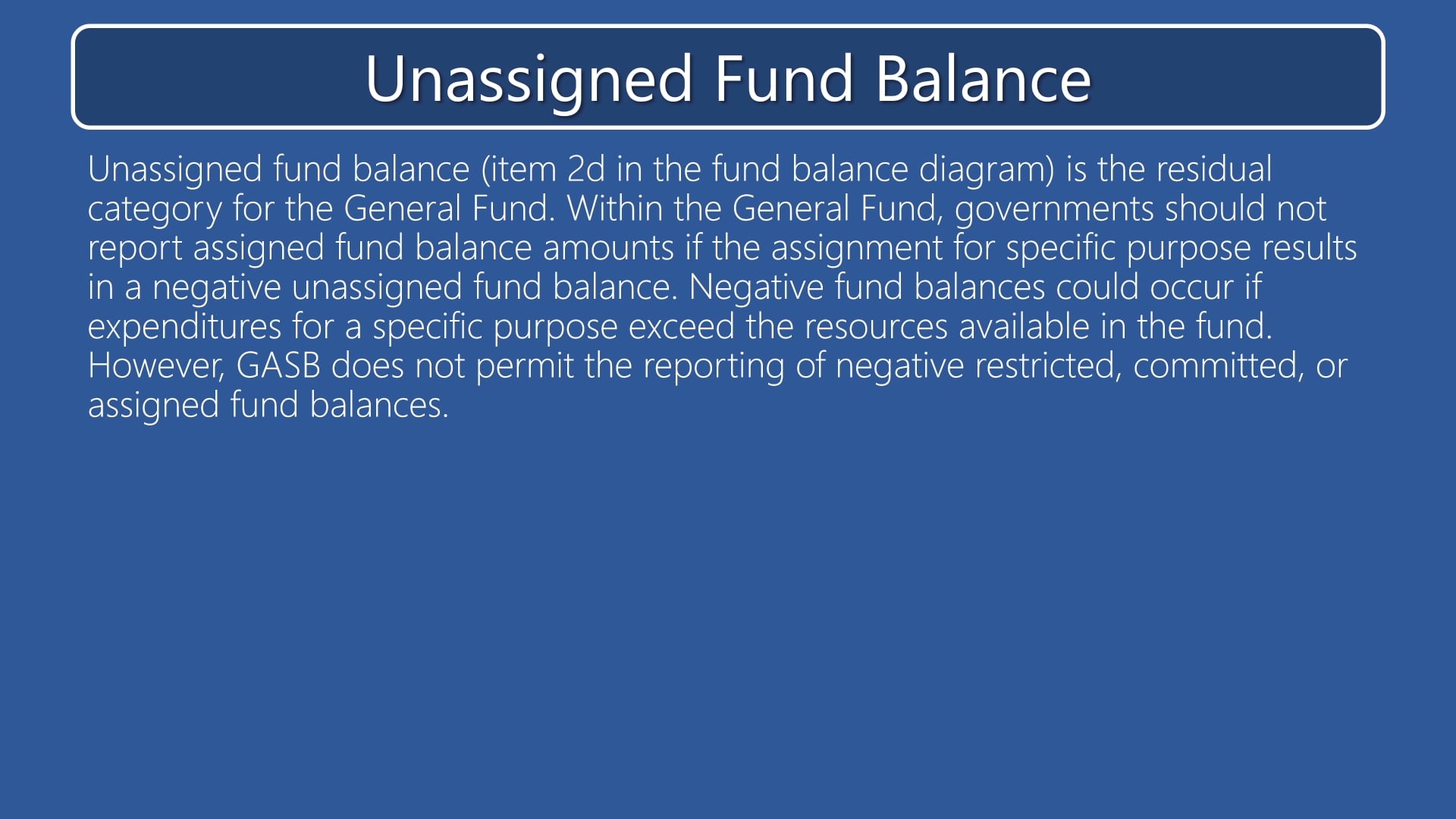 Unassigned Fund Balance Government and NFP Accounting on Vimeo