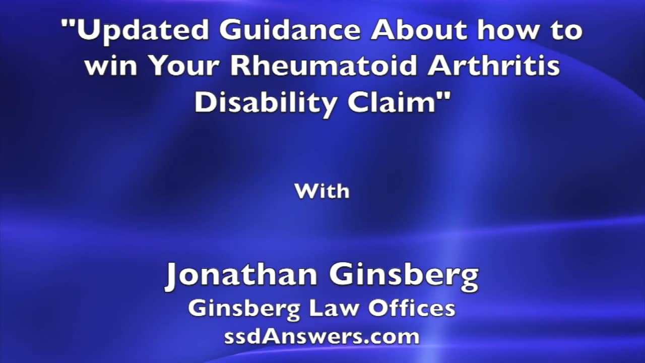 New Rules About How to Win Your Rheumatoid Arthritis Social Security