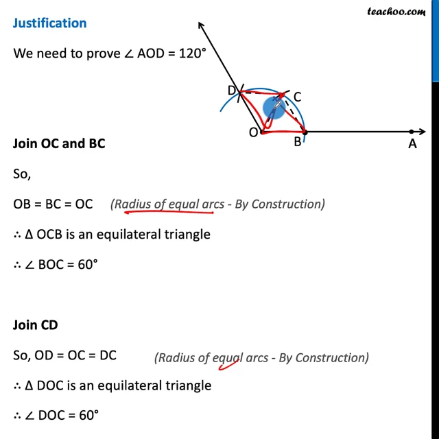 Construct an angle of 120° using compass - Constructing angles