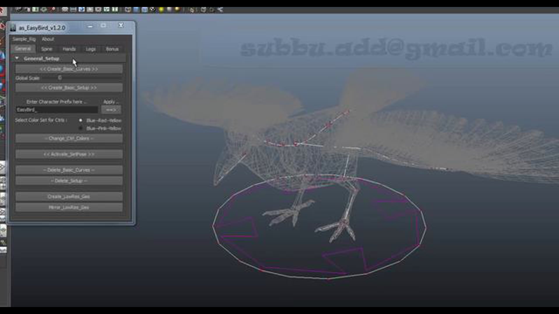 as_EasyBird : Auto Bird Rigging In Maya -By Subbu Addanki