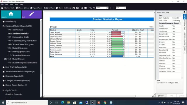 Basic Reporting and Data Export in Remark Quick Stats