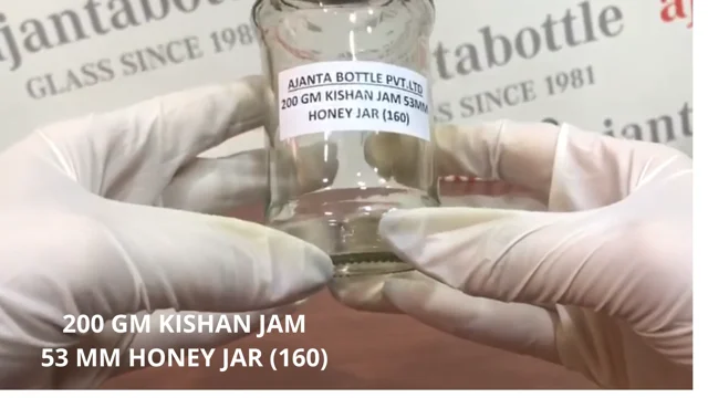 200 gm Kissan Jam/Honey Glass Jar 53 mm Lug Neck - Ajanta Bottle