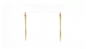 Italian 14kt Yellow Gold Oval Hoop Earrings. 1 1/8"