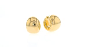 Italian Andiamo 14kt Yellow Gold Wide Huggie Hoop Earrings. 34