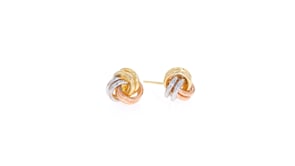 14kt Tri-Colored Gold Love Knot Earrings