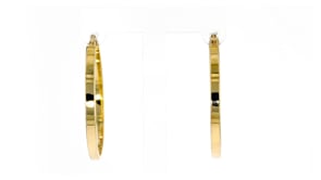 Italian 14kt Yellow Gold Squared-Edge Hoop Earrings. 1 1/2"