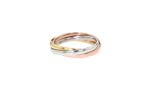 Italian 14kt Tri-Colored Gold Crisscross Ring
