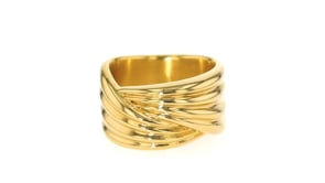 Italian Andiamo 14kt Yellow Gold Crossover Ring