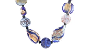 Italian Multicolored Murano Glass Bead Necklace in 18kt Gold Over Sterling