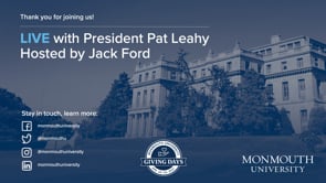 A preview image of the video: Video: Live with President Leahy: Interview hosted by Emmy and Peabody award-winning journalist Jack Ford - March 16, 2021