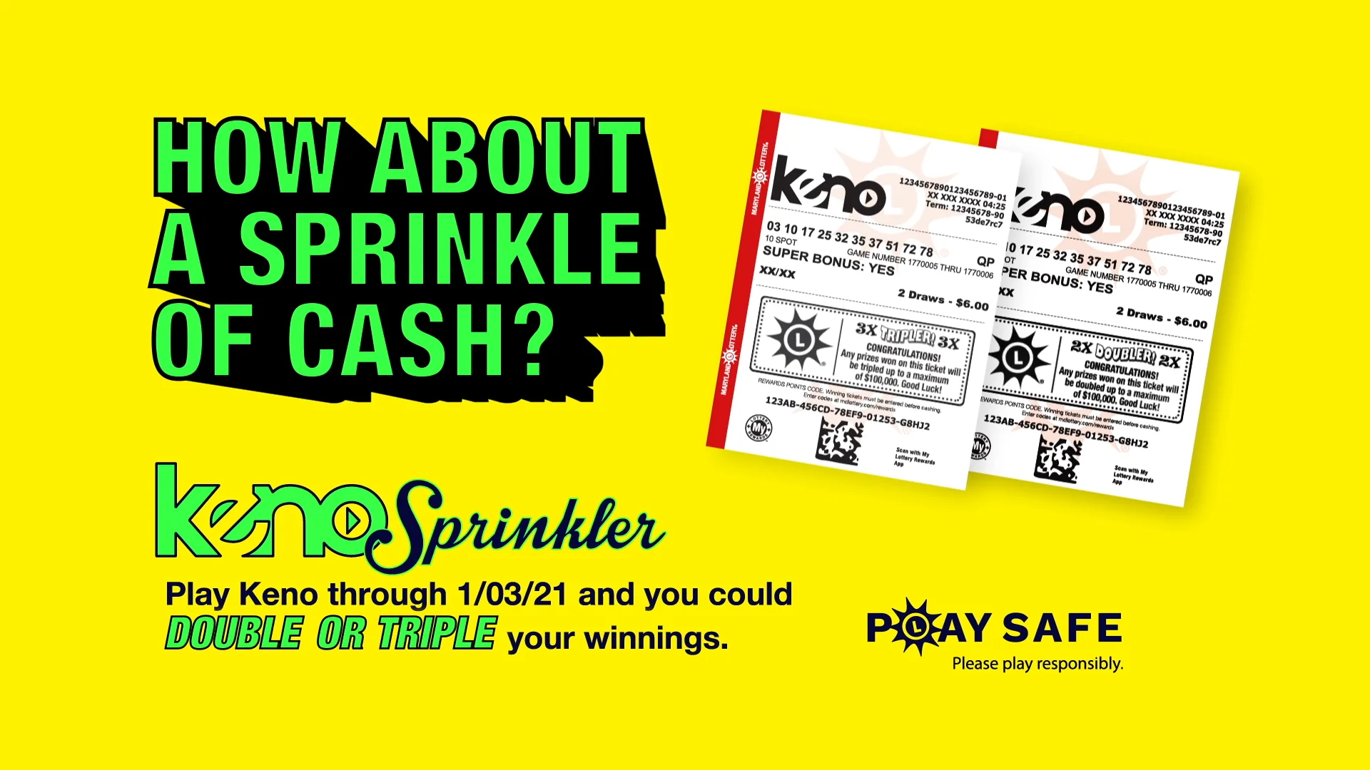 Maryland Lottery Keno Sprinkler WBAL Insert on Vimeo
