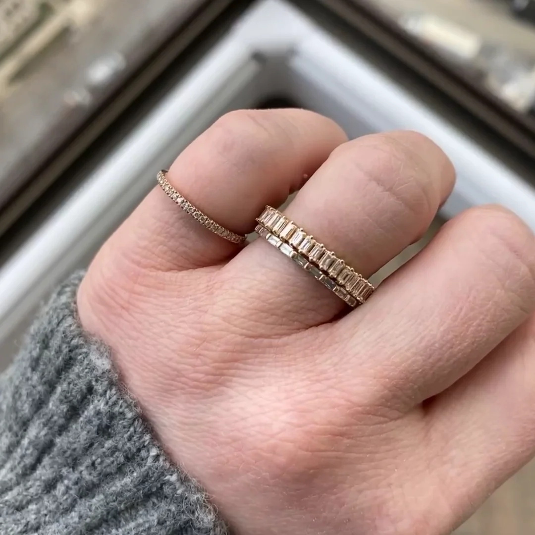 Vertical on sale baguette ring