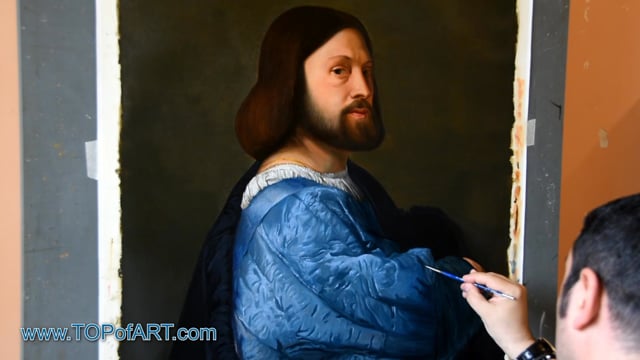 Titian | A Man with a Quilted Sleeve (Ariosto) | Painting Reproduction Video | TOPofART