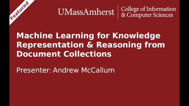 Machine Learning for Knowledge Representation & Reasoning from Document Collections