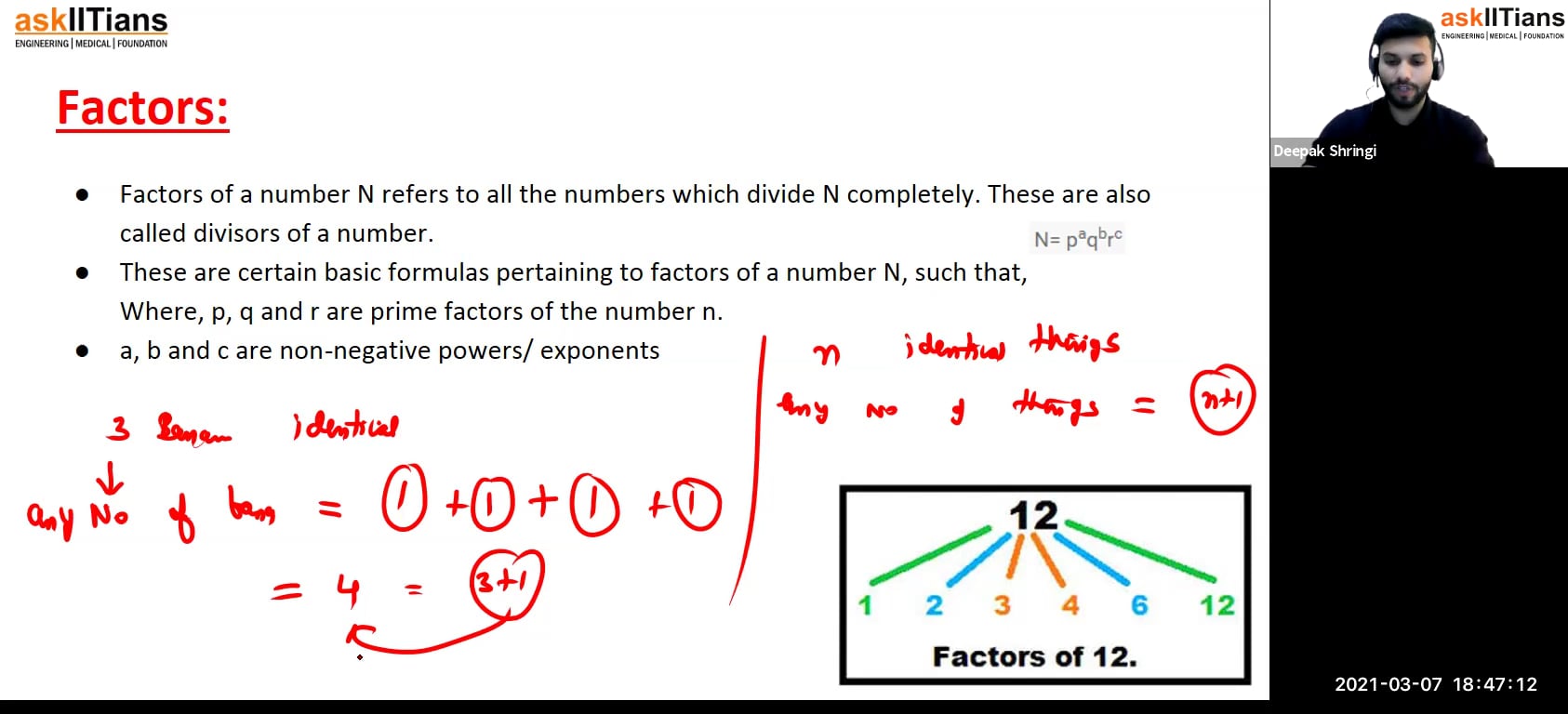 Factors counting number of factors sum of factors digit related